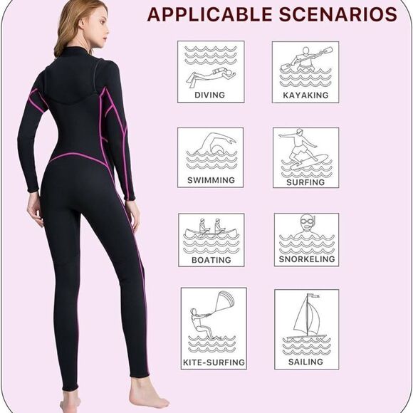 Lemorecn Surfing Wetsuit Super Stretch Full Body Diving Suit - Picture 7 of 15